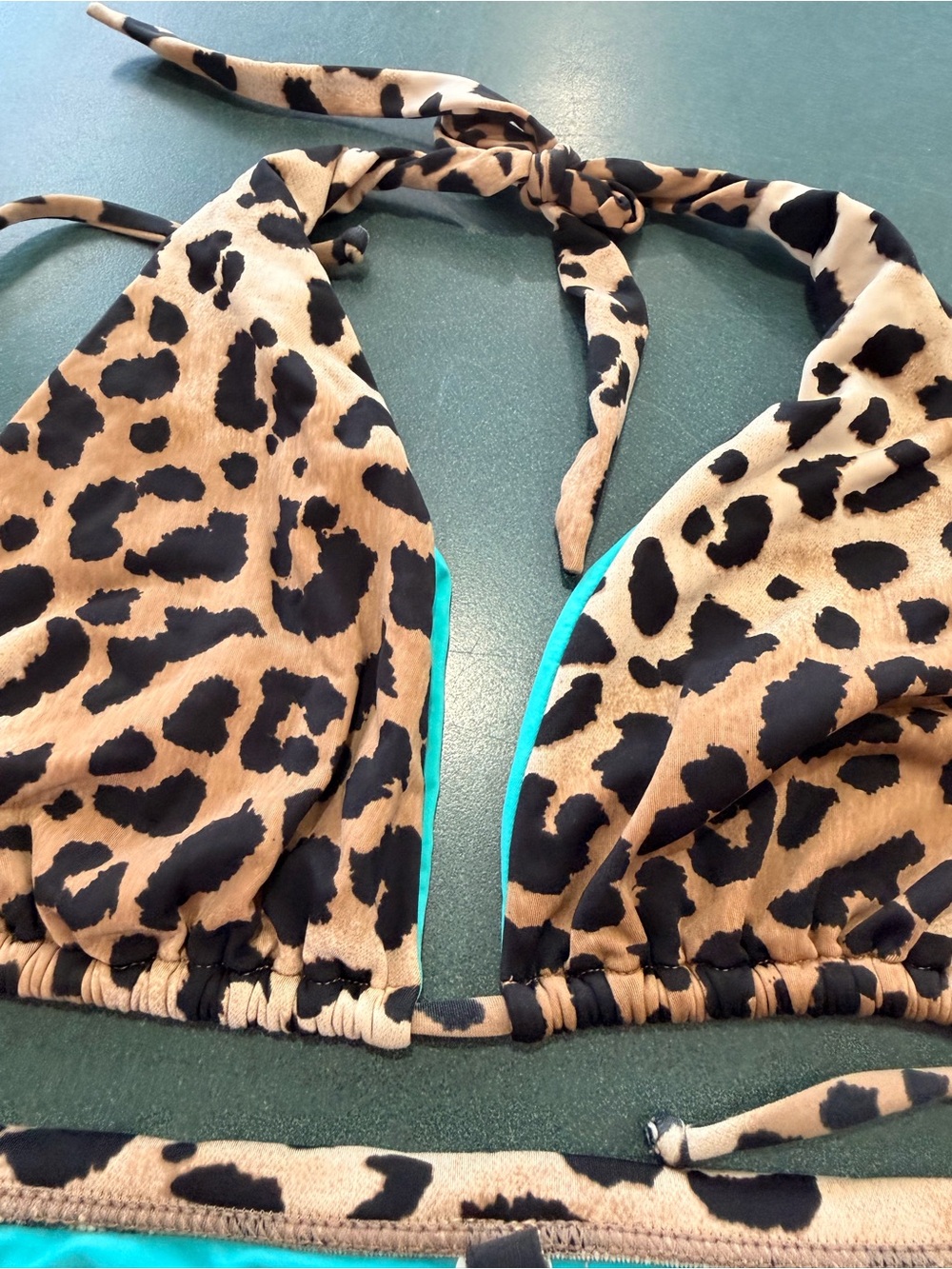 Vix Paula Hermanny Leopard Aqua Triangle Bikini Set - Picture 6 of 16